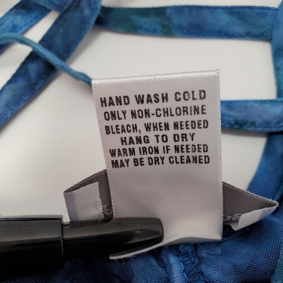 LONG SLEEVE SHIRT Womens SOFT SURROUNDINGS Size Large Blue Watercolor - Picture 6 of 9